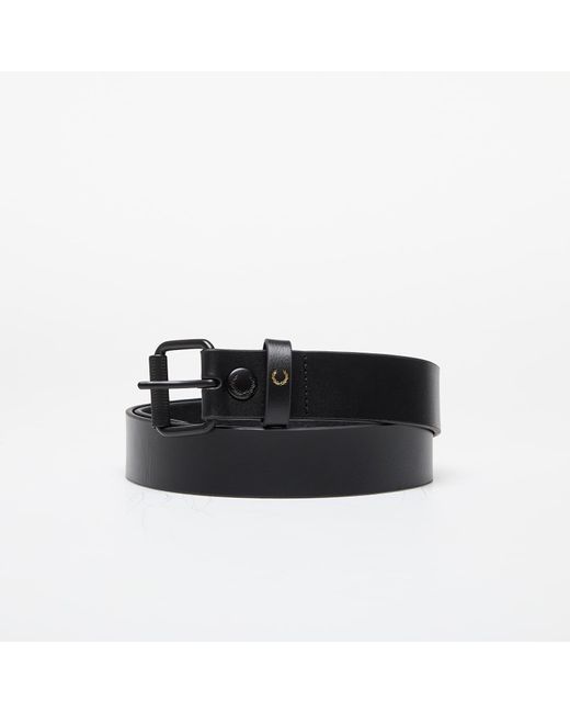 Fred Perry Black Burnished Leather Belt