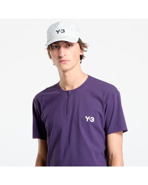 Y-3 T-Shirt Zip Tee in het Purple voor heren