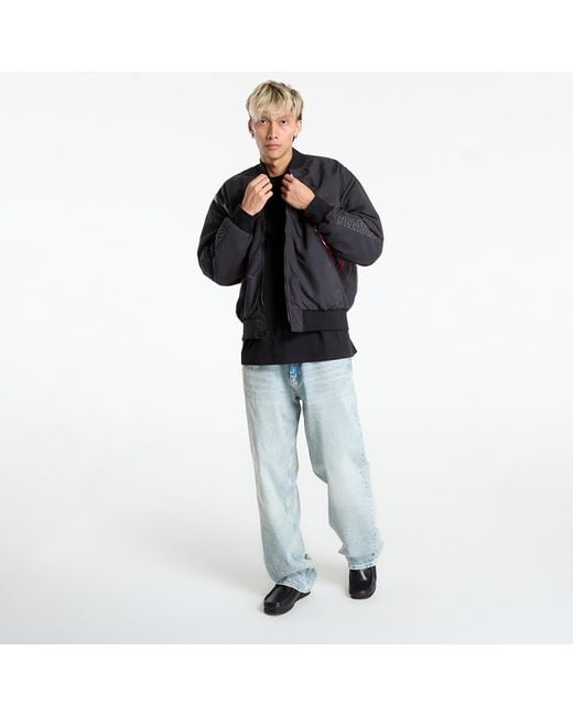 Pleasures Black Jacket Daft Club Reversible Bomber for men