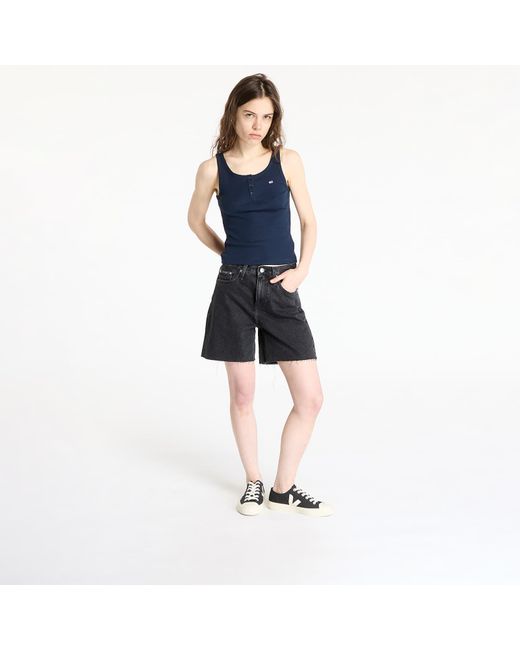 Tommy Hilfiger Blue Tank Top Tommy Jeans Slim Button Tank