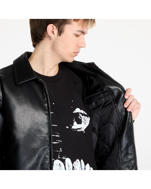 Wasted Paris Black Jacket Kingdom Curve Varsity Jacket for men
