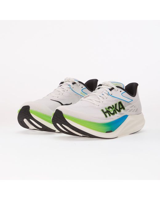 Hoka One One Sneakers Hoka U Rocket X 3 Frost/ Electric Lime Eur in het White