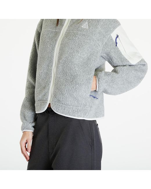 Nike Gray Acg "arctic wolf" polartec® oversized fleece full-zip jacket sea glass/ sea glass/ summit white
