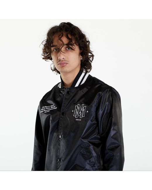 Giacca Branded 1904 Satin Jacket di Mitchell & Ness in Black da Uomo
