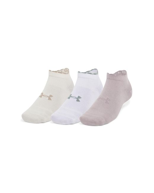 Under Armour White Essential 3-Pack Low Socks Dawn Dawn
