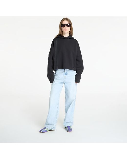 Adidas Originals Black Sweatshirt Adidas Off Placed 3-Stripes Hoodie