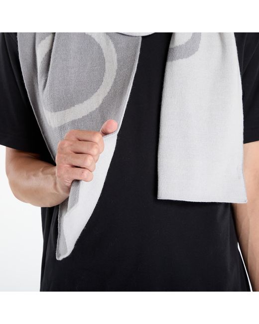 Calvin Klein White Scarf Bold Logo 2-Tone Wool Scarf