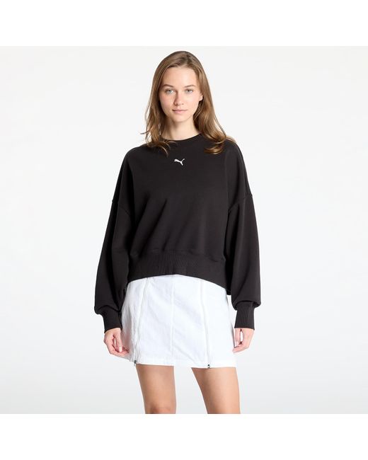PUMA Black Sweatshirt Wardrobe Essentials Over-Oversized Crew