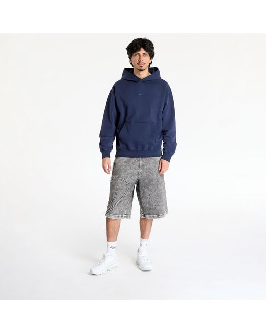 Nike Sweatshirt Solo Swoosh French Terry Pullover Hoodie Obsidian/ Obsidian in Blue für Herren