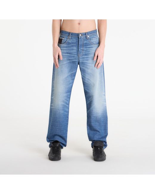 Umbro Blue Jeans By Slamjam Checked Jeans for men