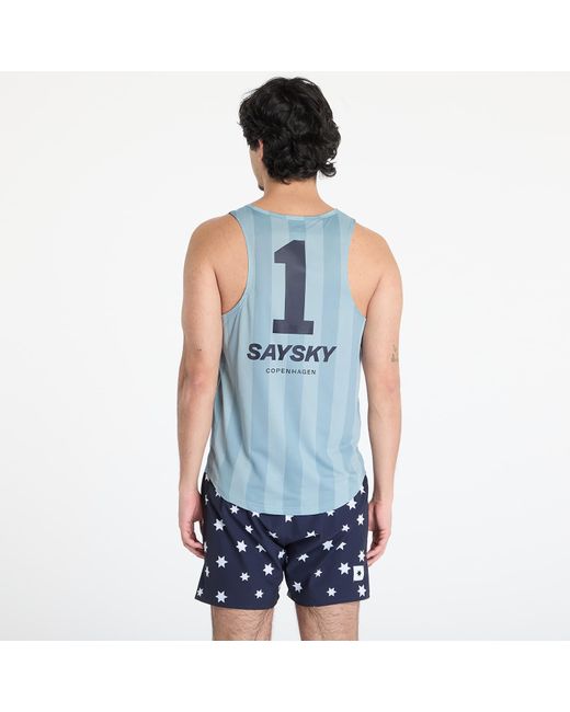 Stripe Combat Singlet Top di Saysky in Blue da Uomo