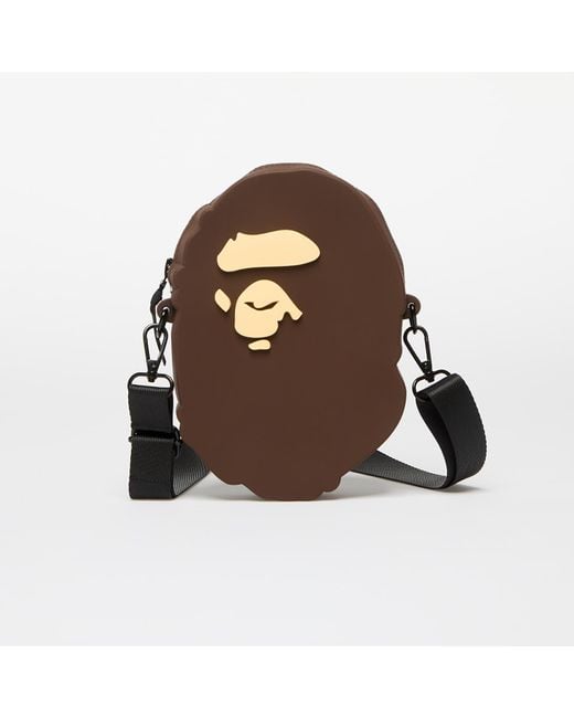 A Bathing Ape Brown Ape Head Silicon Shoulder Bag
