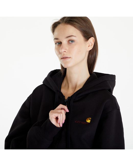 Carhartt Sweatshirt Hooded American Script Jacket in het Black