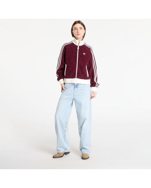 Adidas Originals Red Sweatshirt Adidas Velour Knit Track Top