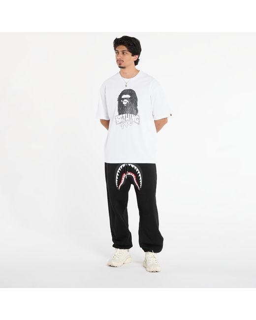 A Bathing Ape T-Shirt Hand Drawn Ape Head Relaxed Fit Tee in White für Herren