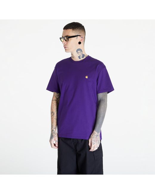Carhartt Purple T-shirt s/s chase t-shirt unisex tyrian/ gold m