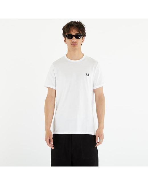 Fred Perry White T-Shirt Ringer Tee for men