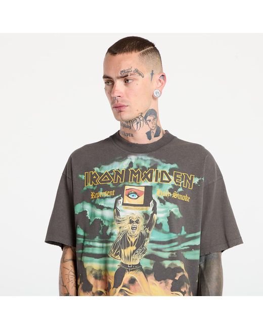 Represent T-Shirt X Iron Maiden Holy Smoke T-Shirt in Green für Herren