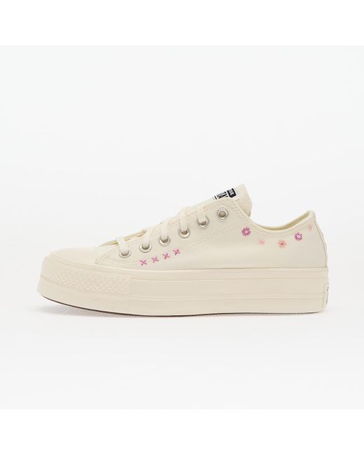Baskets chuck taylor all star lift floral embroidery low top egret/ sugar berry/ cactus bud eur 35 Converse en coloris Natural