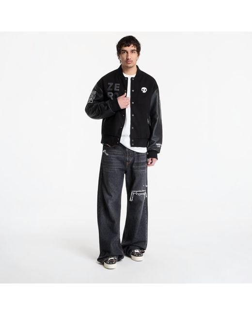Pleasures Black Bomber Zero Varsity Jacket for men