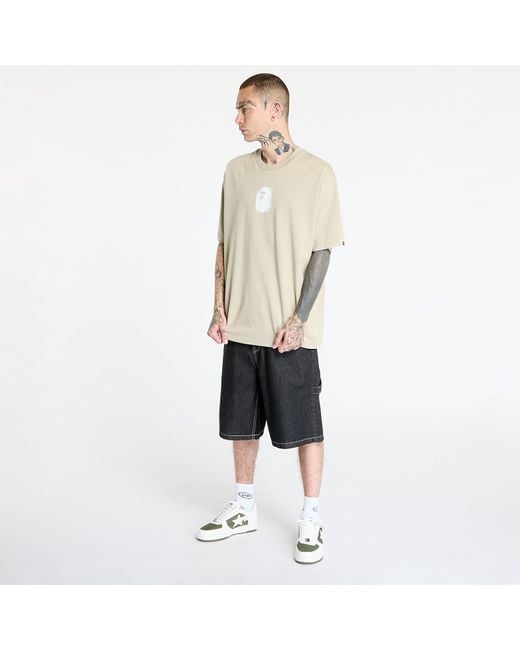 Maglietta Pigment Print Ape Head Relaxed Fit Tee di A Bathing Ape in Natural