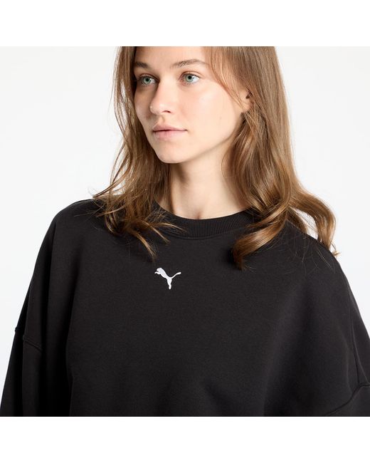 PUMA Black Sweatshirt Wardrobe Essentials Over-Oversized Crew