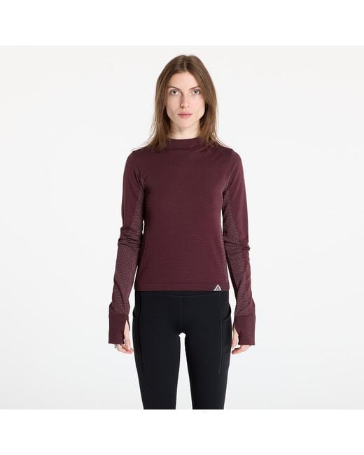 Nike T-Shirt Acg "Delta River" Dri-Fit Adv Base Layer Long-Sleeve Top Burgundy Crush/ Beyond in het Red