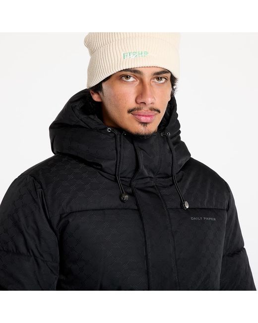 Daily Paper Black Jacket Monogram Puffer Jacket for men