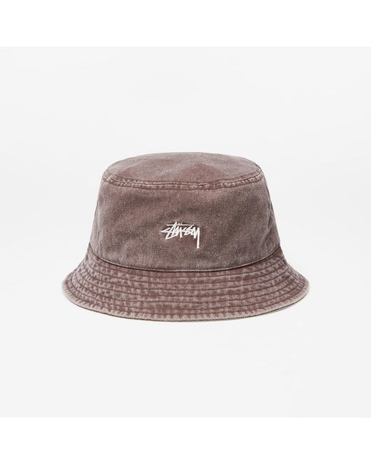 Stussy Washed Stock Bucket Hat Brown - Lyst
