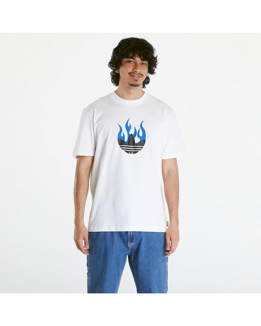 Adidas White Flames Logo-print T-shirt for men