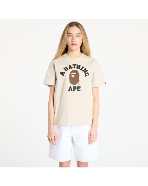 Maglietta College Tee di A Bathing Ape in Natural
