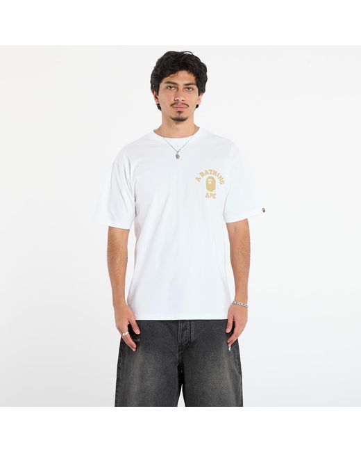 A Bathing Ape Men's White T-Shirt 1St Camo College Ats Tee
