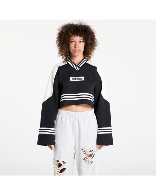 Adidas Originals Black Sweatshirt Adidas Blocking Crewneck Sweatshirt/ Off