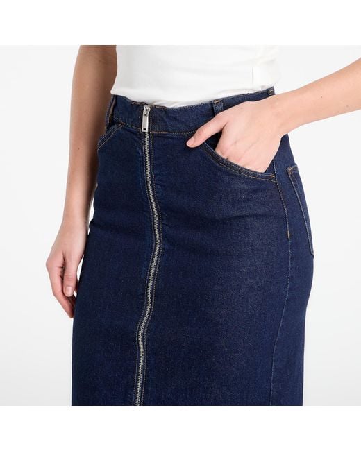 Calvin Klein Blue Jeans Denim Zip Front Skirt