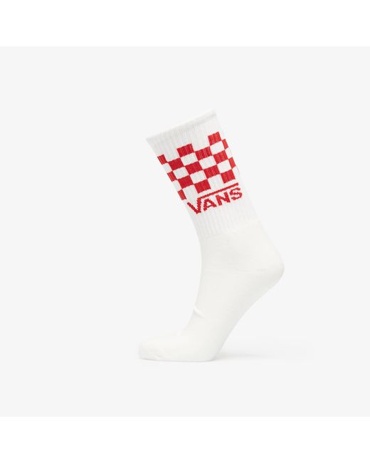 Vans Sokken Classic Check Crew 3-Pack in het White