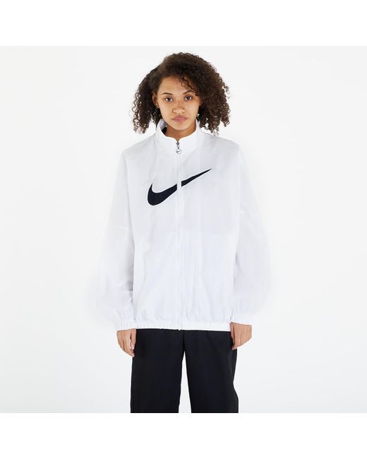 Nsw essential woven jacket hbr white/ black di Nike