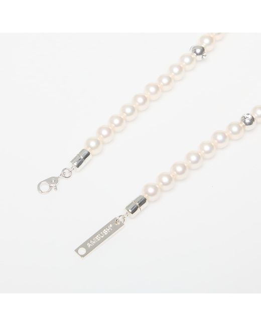 Ambush Metallic Pearl Letterblock Necklace