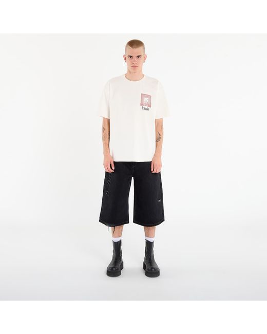 Rhude White T-Shirt Chevron Logo Repeat Tee for men
