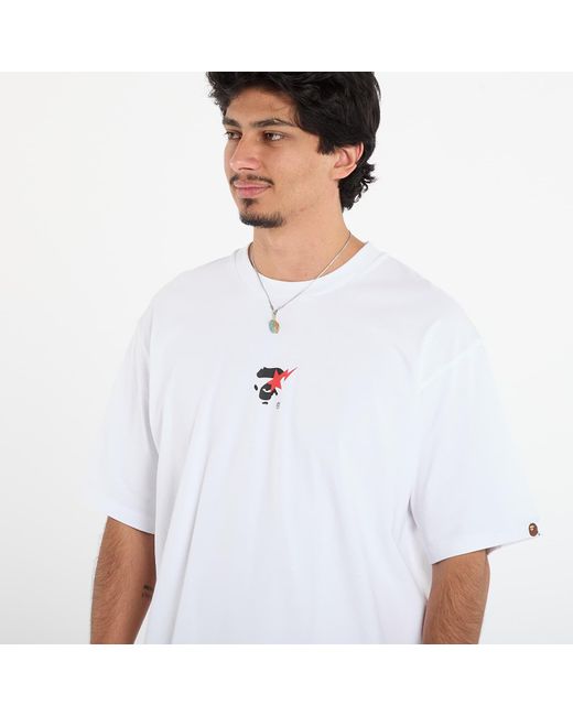 A Bathing Ape White T-Shirt Bape Sta Ape Face Relaxed Fit Tee for men