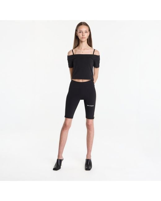 Palm Angels Korte Broek Classic Logo Track Cyclist/ Off in het Blue