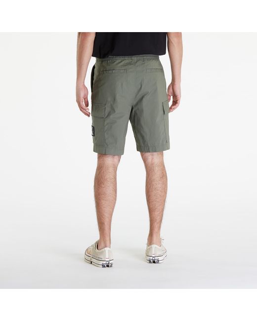 Calvin Klein Green Jeans Washed Cargo Shorts for men