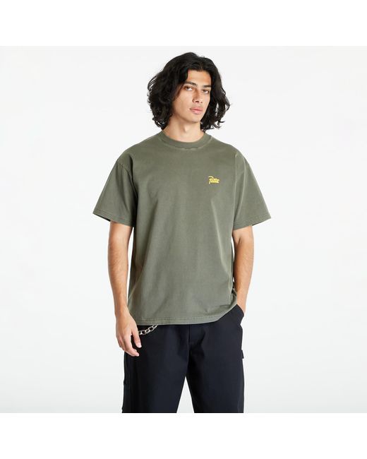 PATTA Green Reflect And Manifest Washed T-shirt Beetle for men