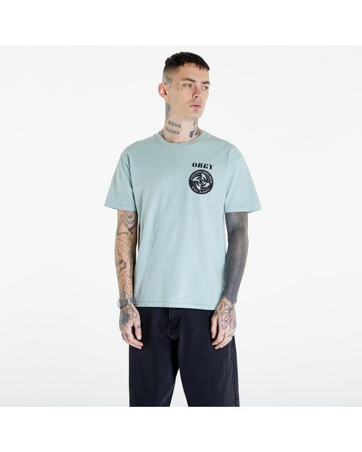 Obey Blue Obey Stay Alert T-shirt Pigment Surf Spray for men