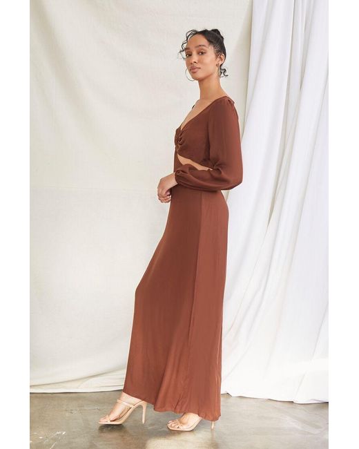 Women Cutout O-ring Maxi Dress 