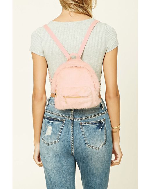 Forever 21 Faux Fur Mini Backpack | Lyst