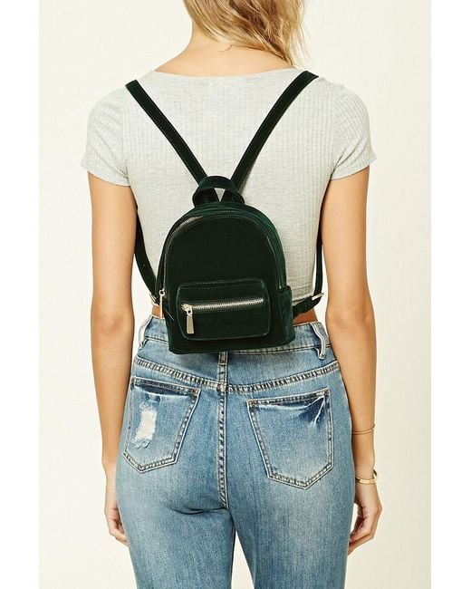 Forever 21 Velvet Mini Backpack in 