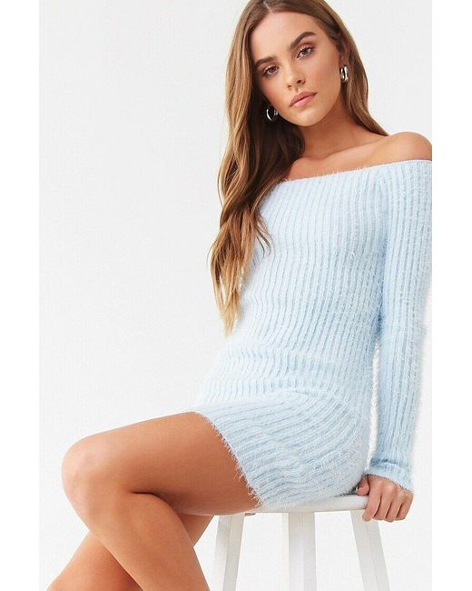 shoulder Dress in Baby Blue 