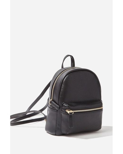 Black leather mini backpack Clearance