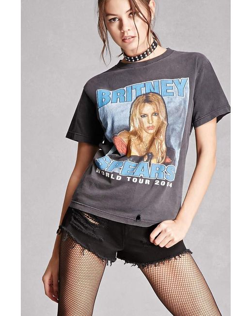 Forever 21 Cotton Repurposed Britney Spears Tee in Black | Lyst