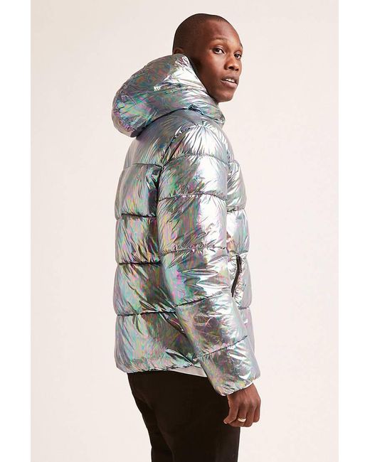Forever 21 Synthetic Hooded Iridescent 